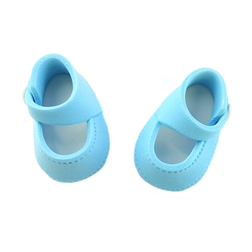 Figurki ozdoby na tort buciki dekoracje na roczek baby shower urodziny buty niebieskie